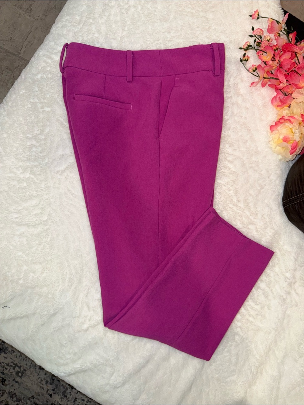 2 x 20$ Ann Taylor Fuchsia Tailored Cropped Trousers Size 4P